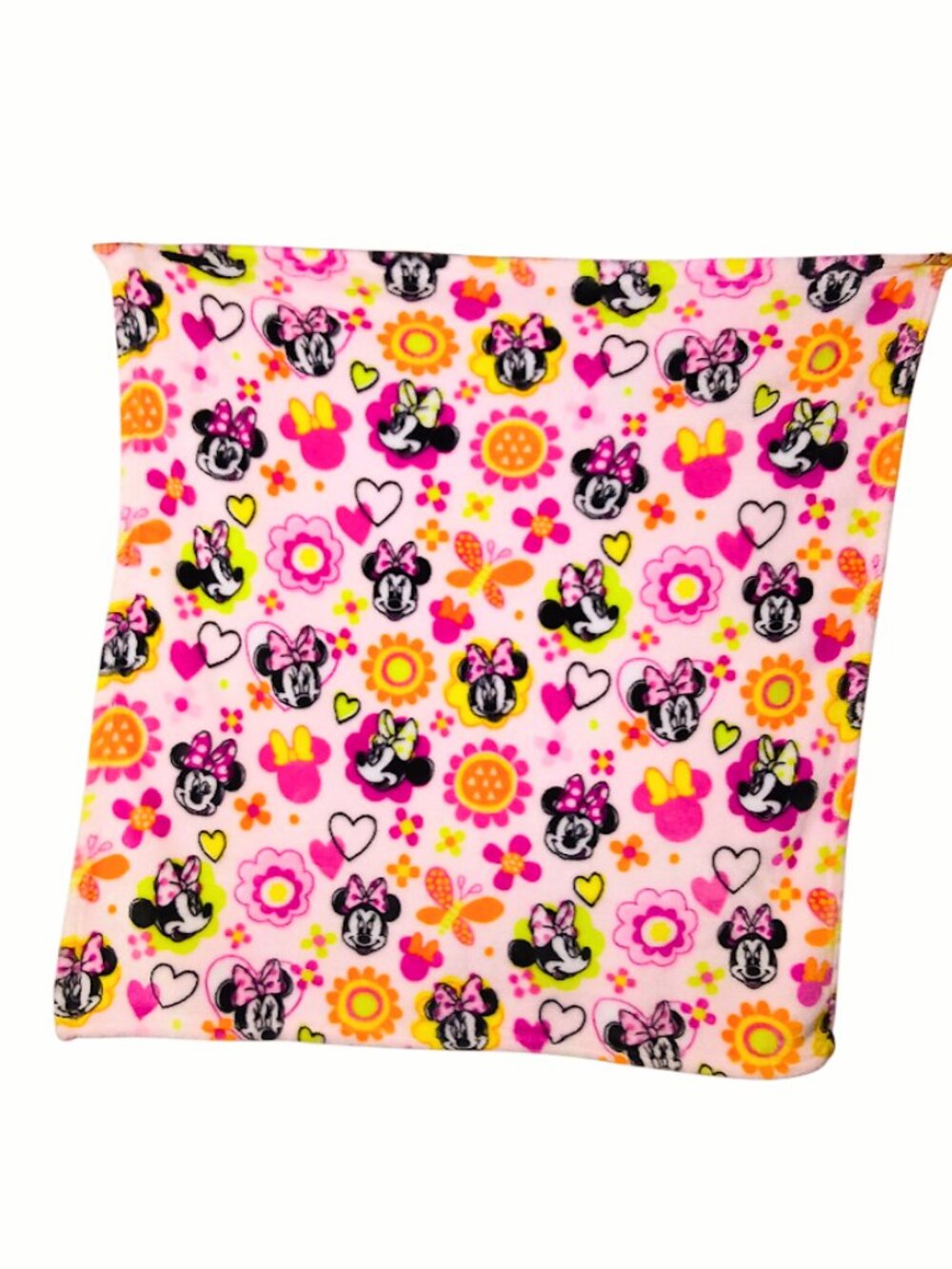 Disney Baby Minnie Mouse Heart Floral Pink Blanket 29" X 30"